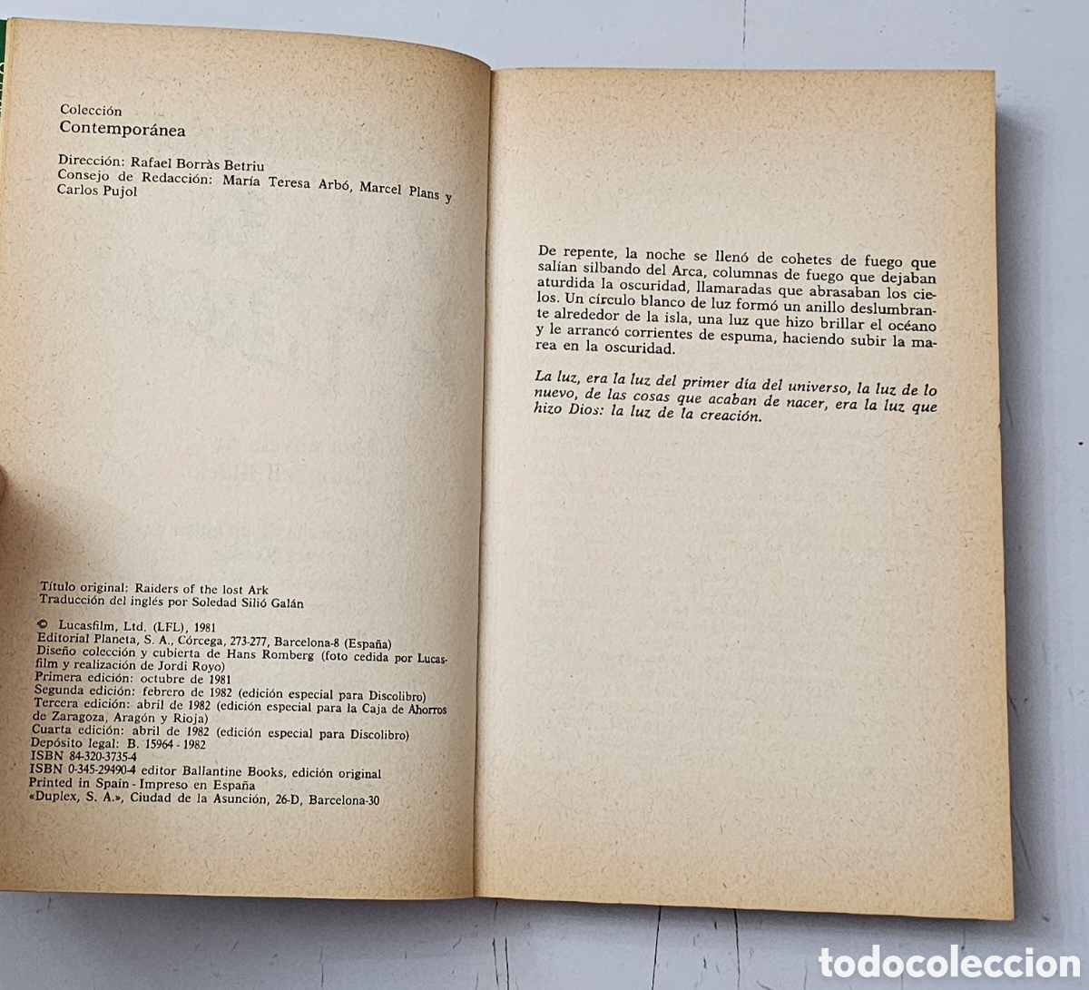 Libros de segunda mano: LIBRO NOVELA EN BUSVA DEL ARCA PERDIDA (Espa&ntilde;a - Planeta - 1981) 4&deg; Edicion - Foto 7