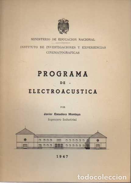 Libros de segunda mano: PROGRAMA DE ELECTROACUSTICA. - ESCUDERO MONTOYA, Javier. - Foto 1