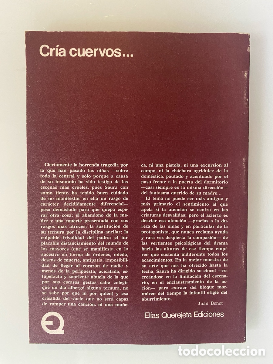 Libros de segunda mano: Cr&iacute;a cuervos... - SAURA, Carlos - Foto 2