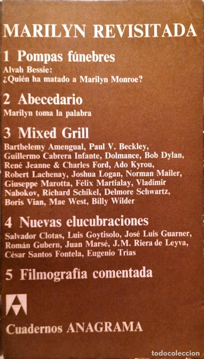 Libros de segunda mano: MARILYN REVISITADA, 1971, ANAGRAMA - Foto 1