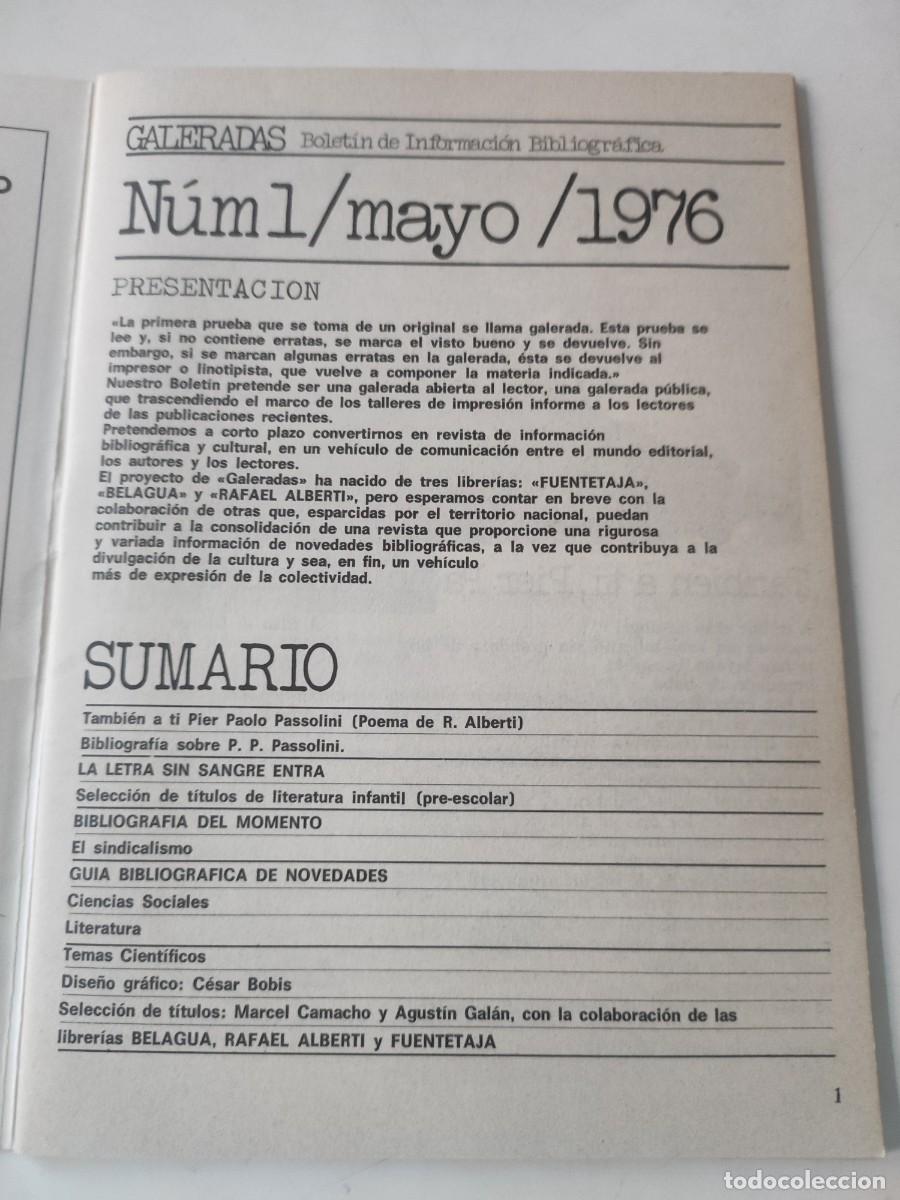 Libros de segunda mano: Galeradas. N&uacute;mero 1. 1976. - Foto 2