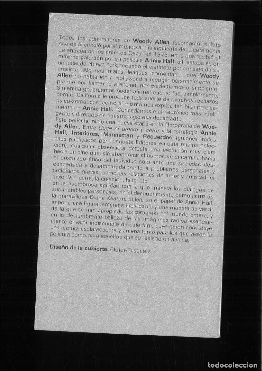 Libros de segunda mano: ANNIE HALL. Woody Allen - Foto 2