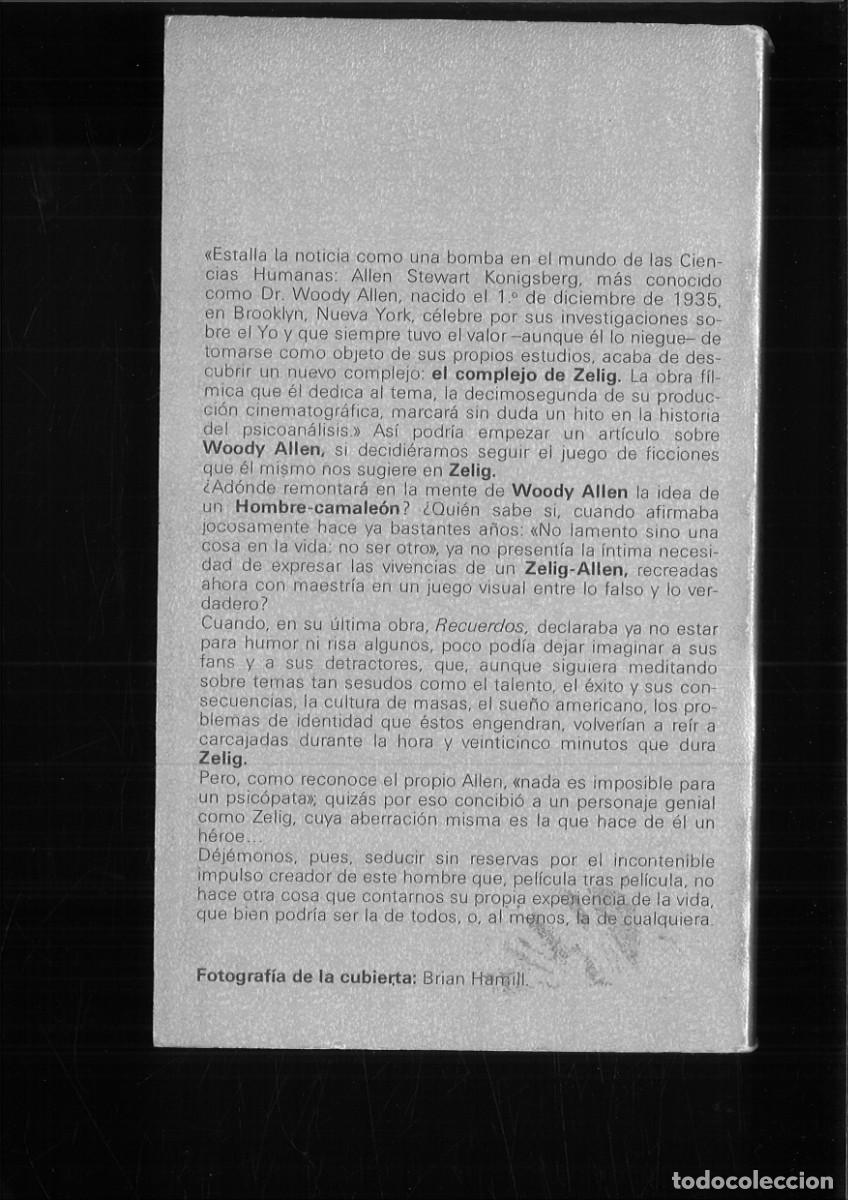 Libros de segunda mano: ZELIG. GUION DE Woody Allen - Foto 2