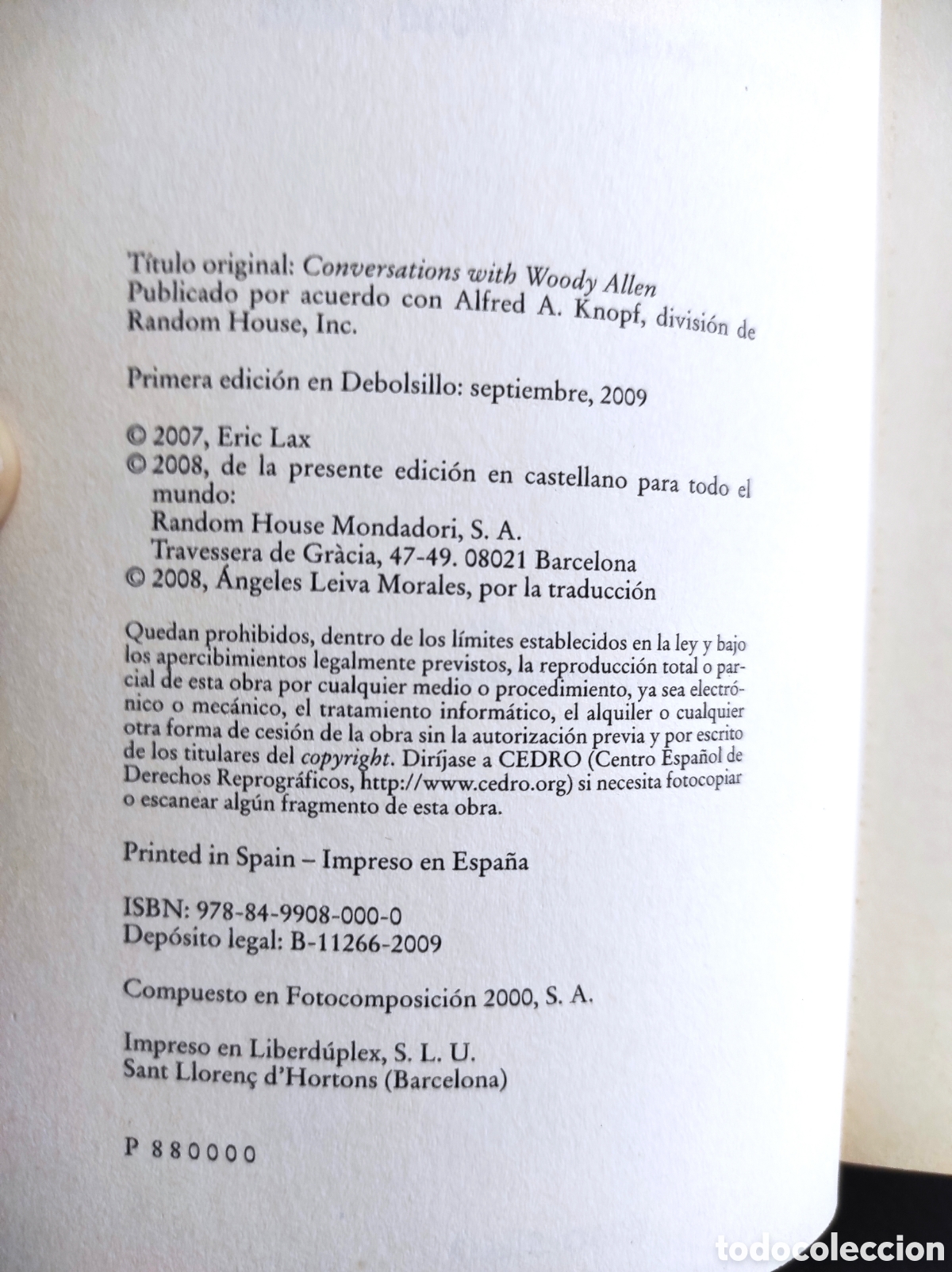 Libros de segunda mano: Conversaciones con Woody Allen-Eric Lax - Foto 3