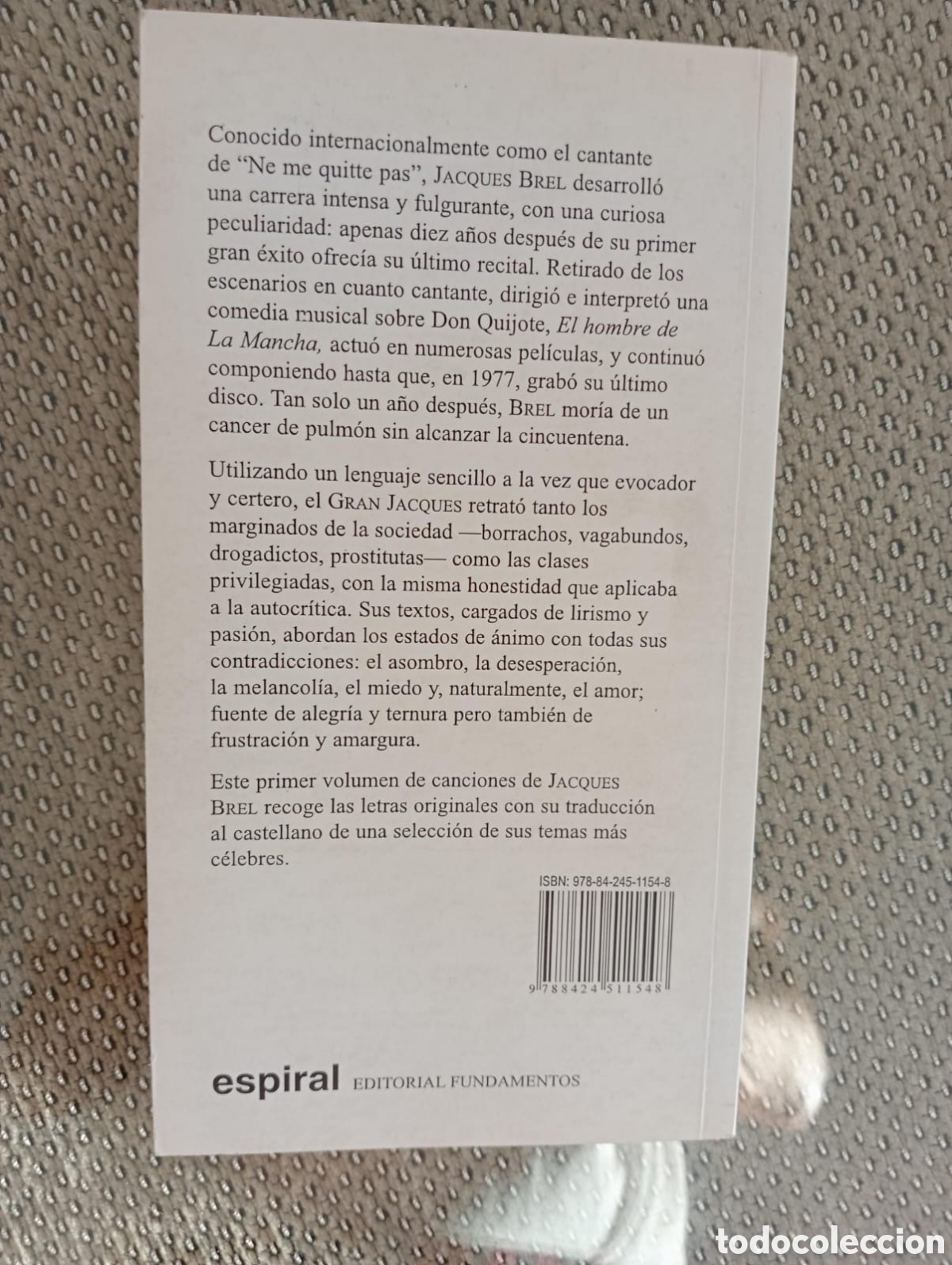 Libros de segunda mano: CANCIONES / JAQUES BREL. ED. ESPIRAL - Foto 5