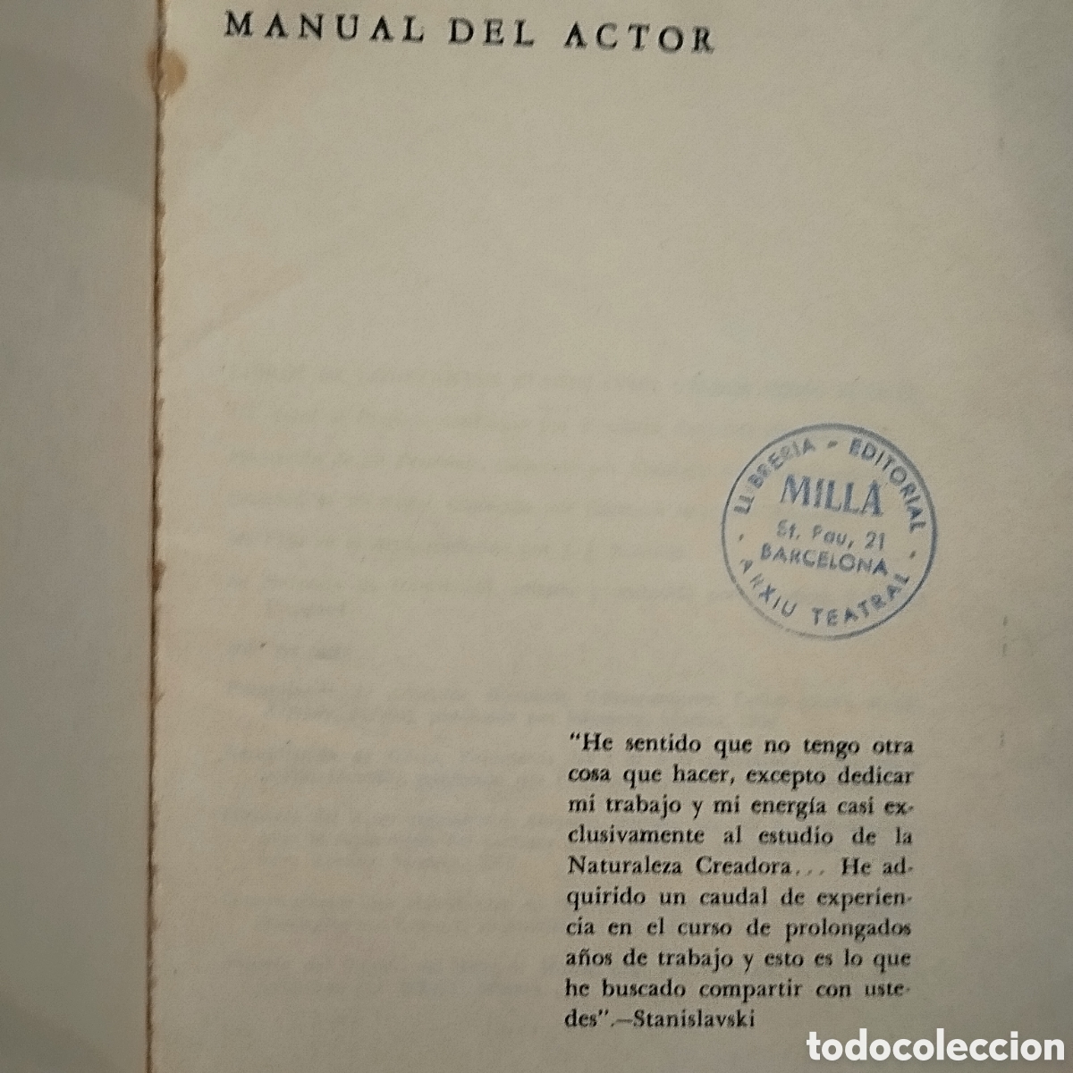 Libros de segunda mano: MANUAL del ACTOR. Constantin Stanislavski. Editorial Diana .1981 - Foto 4
