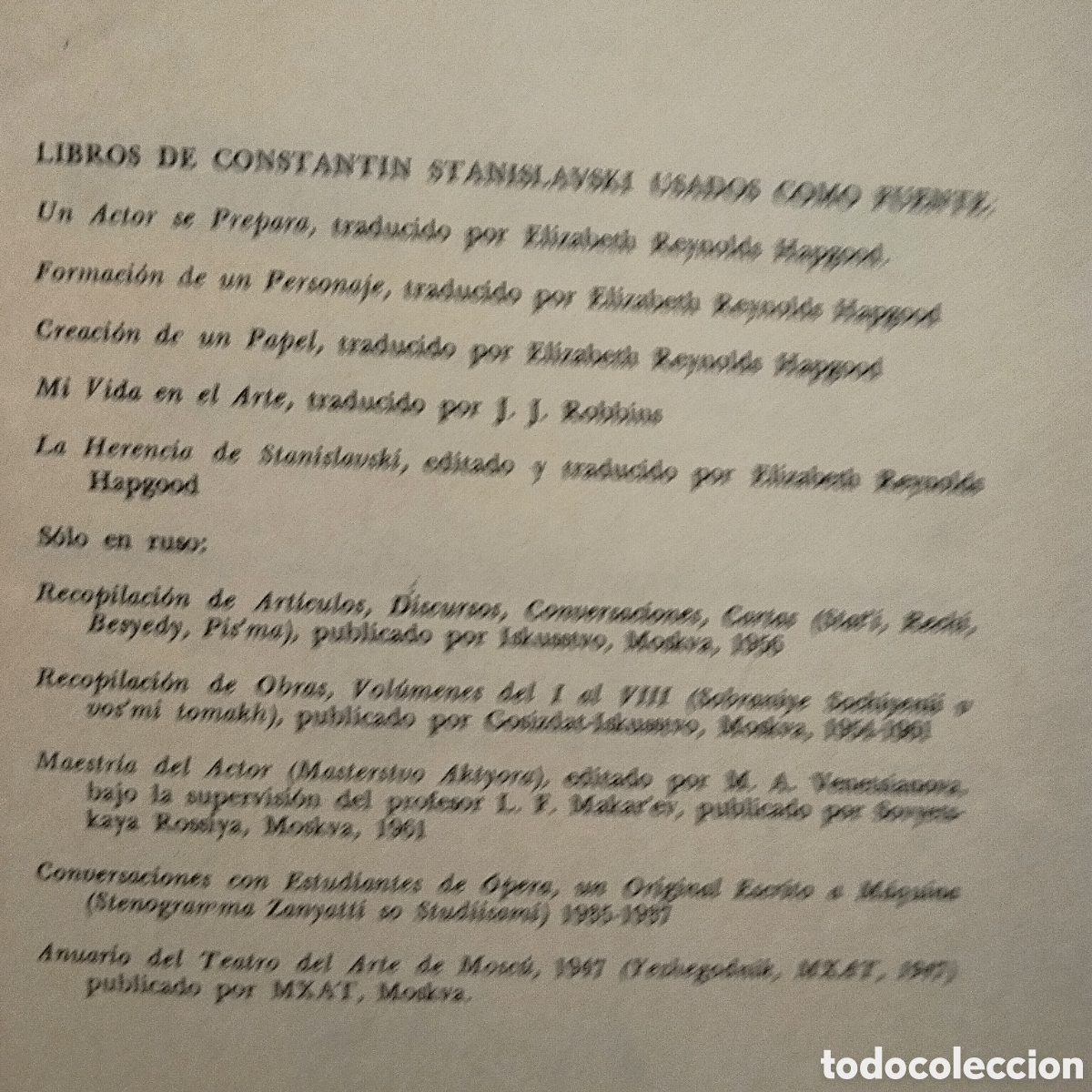 Libros de segunda mano: MANUAL del ACTOR. Constantin Stanislavski. Editorial Diana .1981 - Foto 5