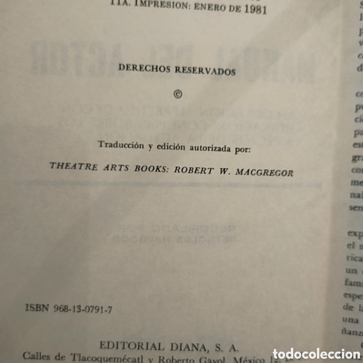 Libros de segunda mano: MANUAL del ACTOR. Constantin Stanislavski. Editorial Diana .1981 - Foto 9