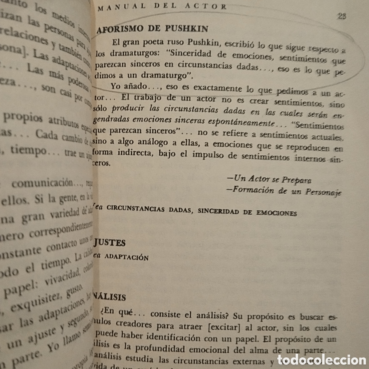 Libros de segunda mano: MANUAL del ACTOR. Constantin Stanislavski. Editorial Diana .1981 - Foto 11