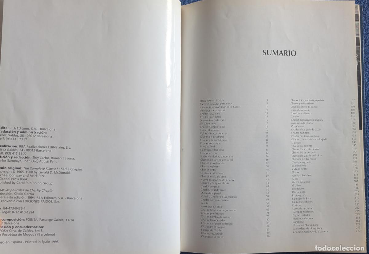 Libros de segunda mano: Todas la spel&iacute;culas de Charles Chaplin - RBA Editores (1994) &iexcl;Impecable! - Foto 2