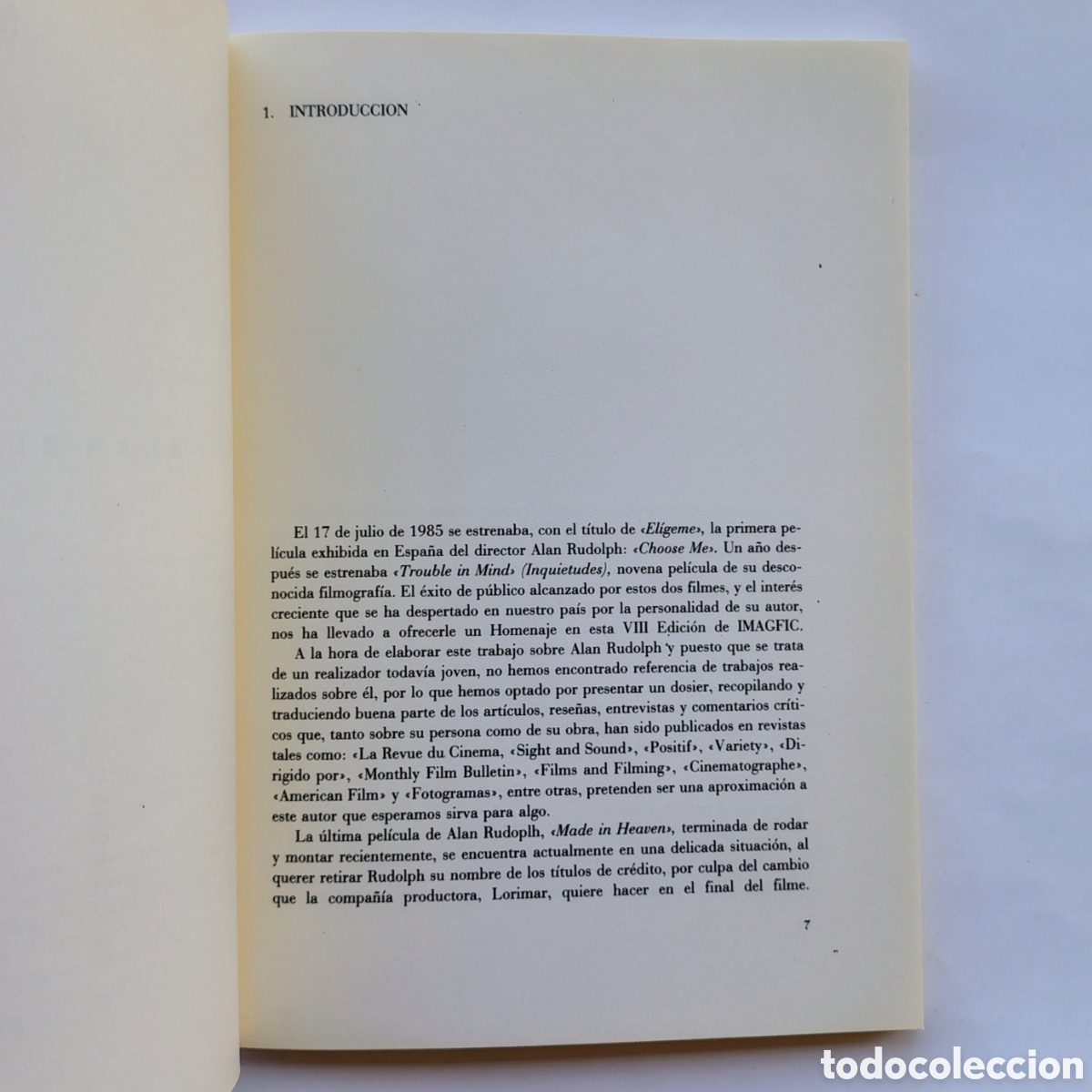 Libros de segunda mano: Alan Rudolph &ndash; Dossier | Imagfic 87 (1987) - Foto 2