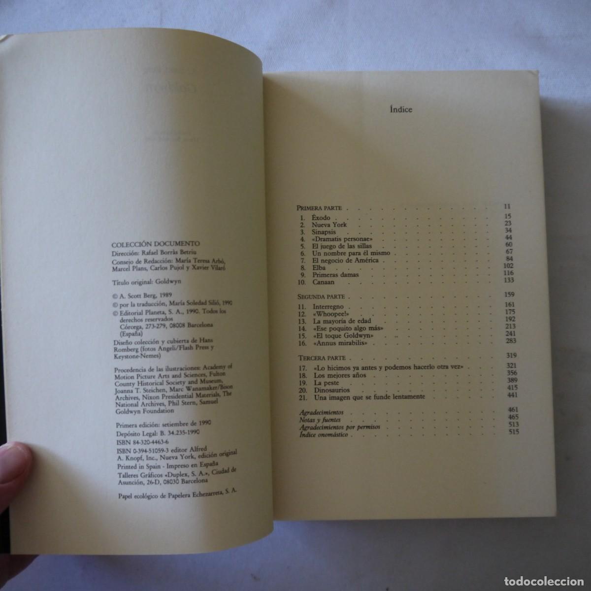 Libros de segunda mano: GOLDWYN - A. SCOTT BERG - PLANETA - 1990 - Foto 5