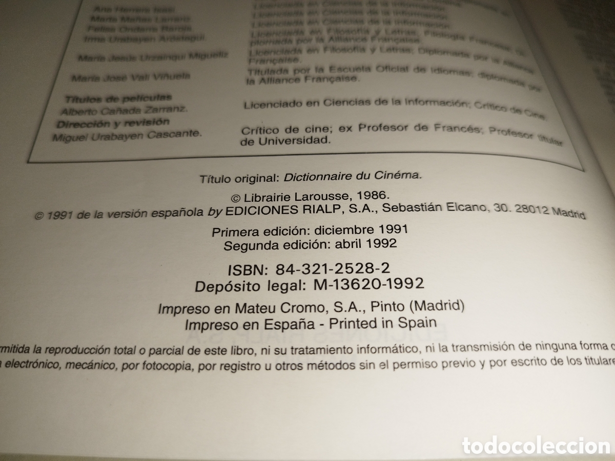 Libros de segunda mano: DICCIONARIO DEL CINE. ED. RIALP, 1992. - Foto 6