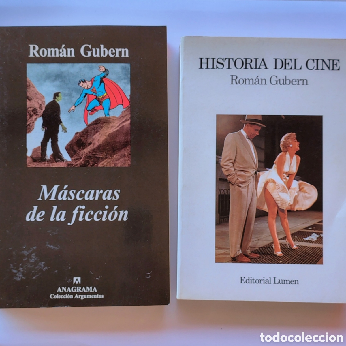 Libros de segunda mano: Lote 2 libros Rom&aacute;n Gubern | Historia del cine + M&aacute;scaras de la ficci&oacute;n | Anagrama y Lumen