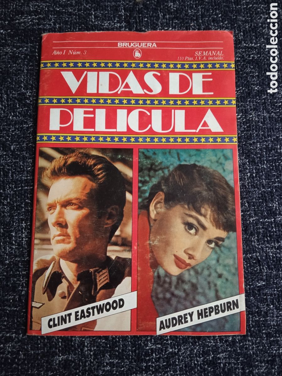 Libros de segunda mano: VIDAS DE PEL&Iacute;CULA N&ordm; 3 CLINT EASTWOOD Y AUDREY HEPBURN. - EDITA : BRUGUERA