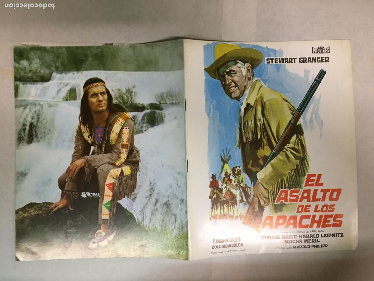 Libros de segunda mano: G10311 EL ASALTO DE LOS APACHES KARL MAY STEWART GRANGER BRICE GUIA ORIGINAL PROCINES ESTRENO