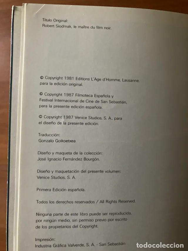 Libros de segunda mano: Robert Siodmak. El maestro del cine negro. - Foto 9