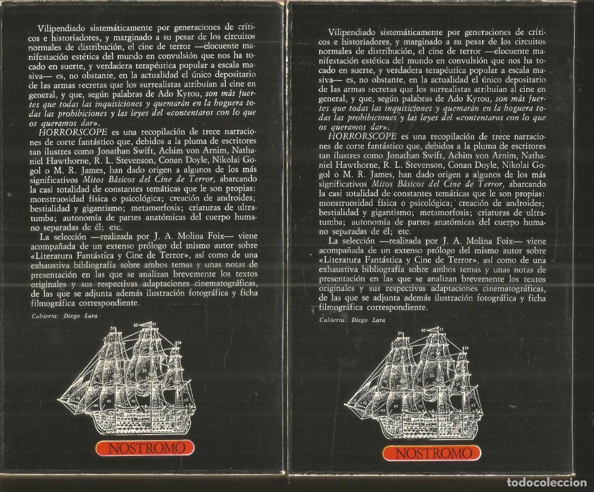 Libros de segunda mano: HORROSCOPE 1 Y 2. MITOS BASICOS DEL CINE DE TERROR. ALFAGUARA NOSTROMO. 2 TOMOS. COMPLETO - Foto 2