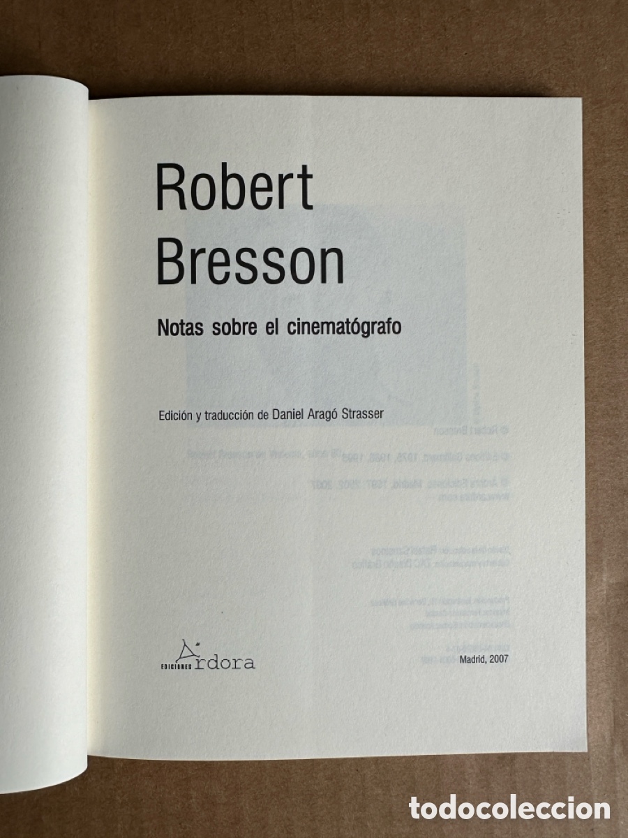 Libros de segunda mano: Notas sobre el cinemat&oacute;grafo. ROBERT BRESSON. - Foto 3