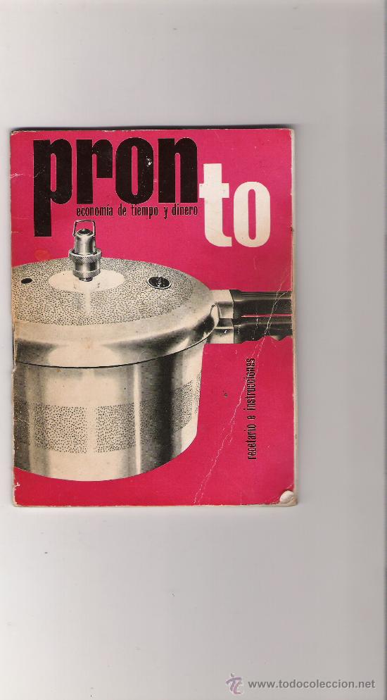 Second hand books: PRONTO - RECETARIO E INSTRUCCIONES