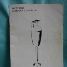 Libros de segunda mano: RECETARIO BATIDORA DE VARILLA TAURUS. 1979