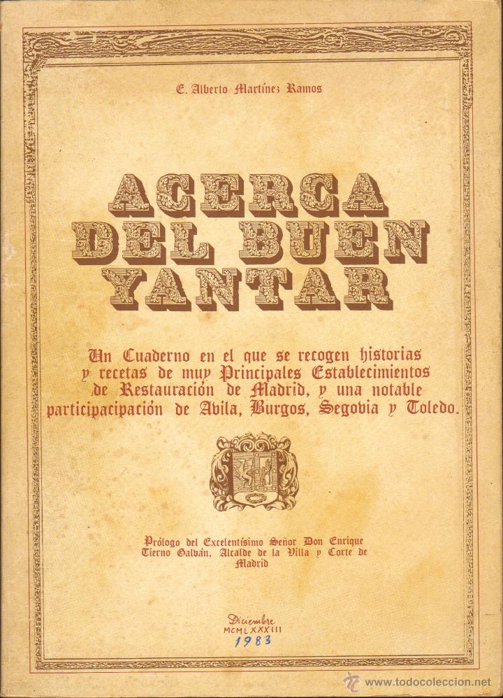 Libros de segunda mano: ACERCA DEL BUEN YANTAR - Foto 1