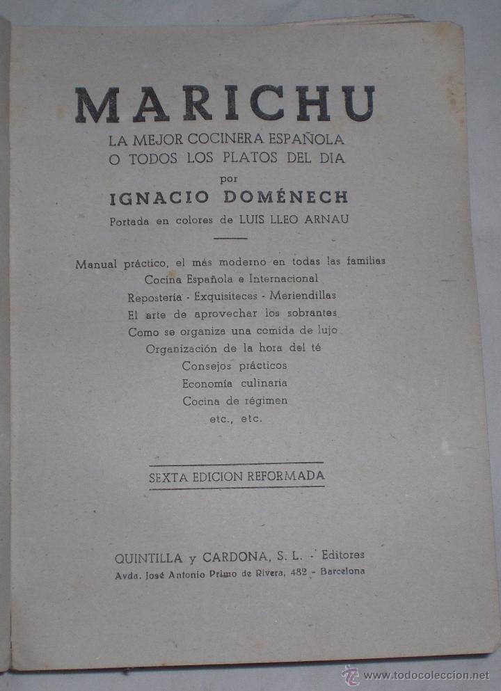 Libros de segunda mano: Libro de recetas marichu - Foto 2