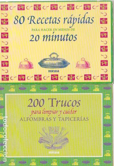 Libros de segunda mano: * RECETAS DE COCINA * 80 recetas r&aacute;pidas - 200 trucos para limpiar y cuidar alfombras y tapicer&iacute;as