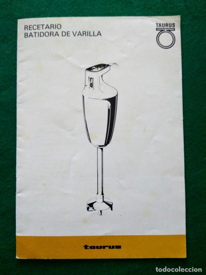 Libros de segunda mano: RECETARIO BATIDORA DE VARILLA TAURUS