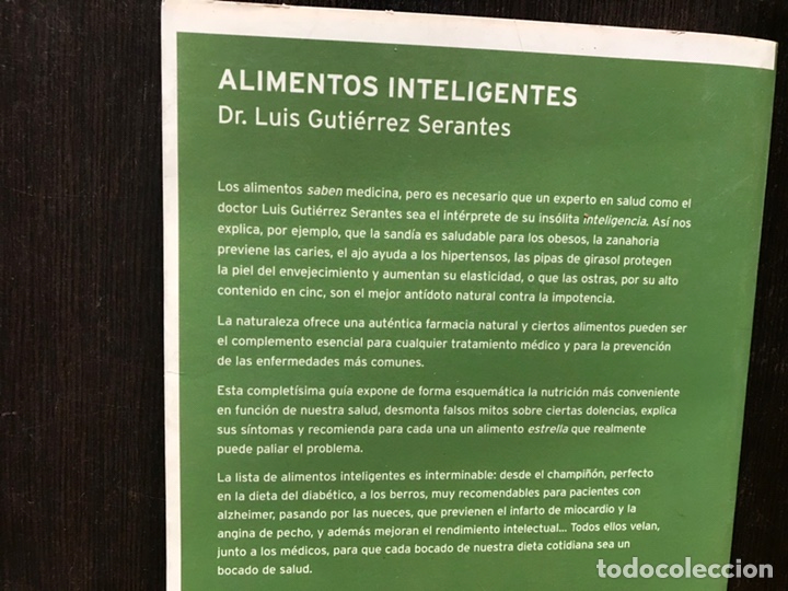 Libros de segunda mano: Alimentos inteligentes. Luis Guti&eacute;rrez - Foto 2