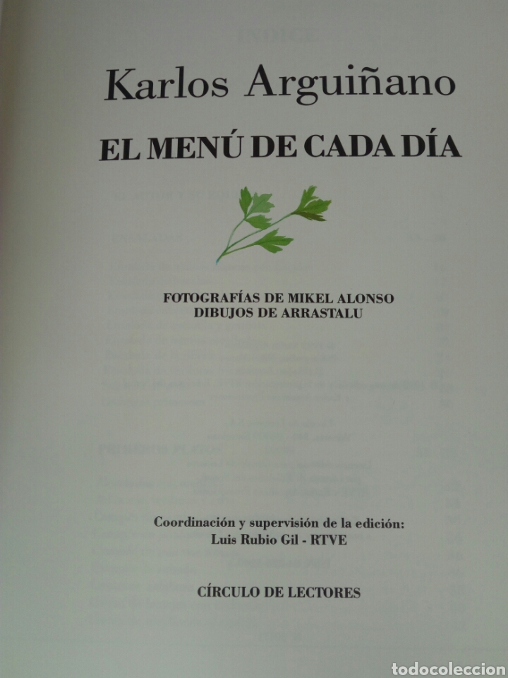 Libros de segunda mano: KARLOS ARGUI&Ntilde;ANO EL MENU DE CADA DIA - Foto 2