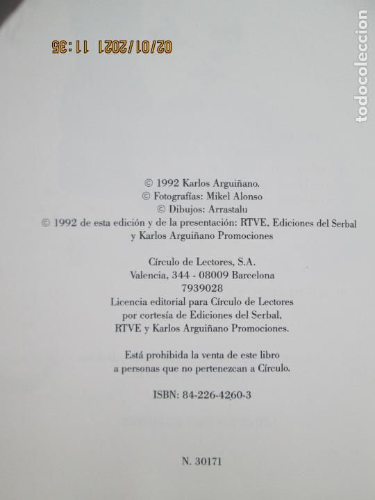 Libros de segunda mano: KARLOS ARGUI&Ntilde;ANO - EL MEN&Uacute; DE CADA D&Iacute;A - CIRCULO DE LECTORES 1992. - Foto 4