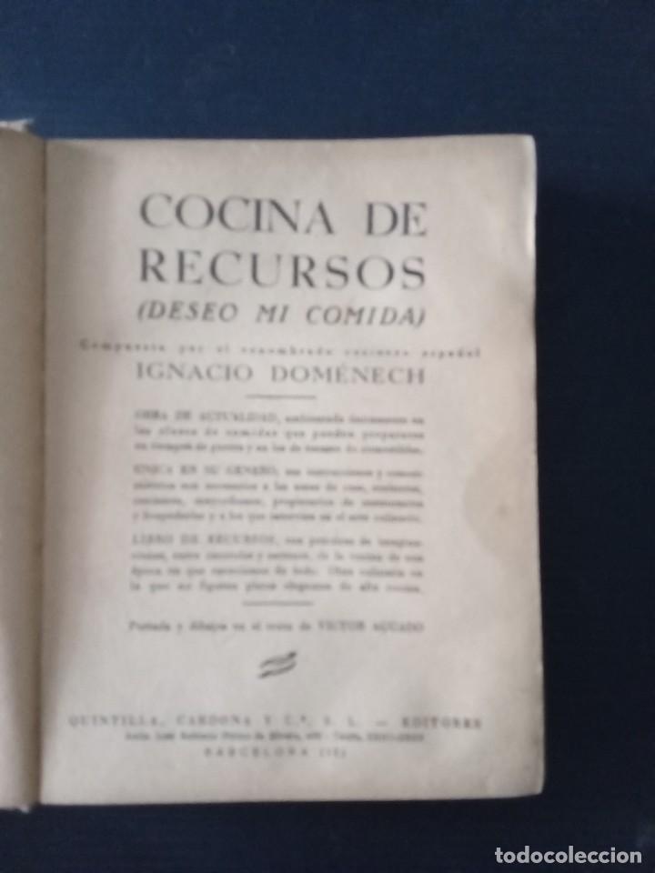 Libros de segunda mano: Cocina de recursos.Ignacio Domenech. - Foto 2