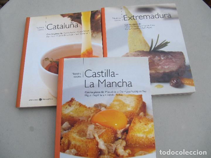 Gebrauchte B&uuml;cher: LOTE 3 LIBROS NUESTRA COCINA EXTREMADURA -CASTILLA LA MANCHA-CATALU&Ntilde;A