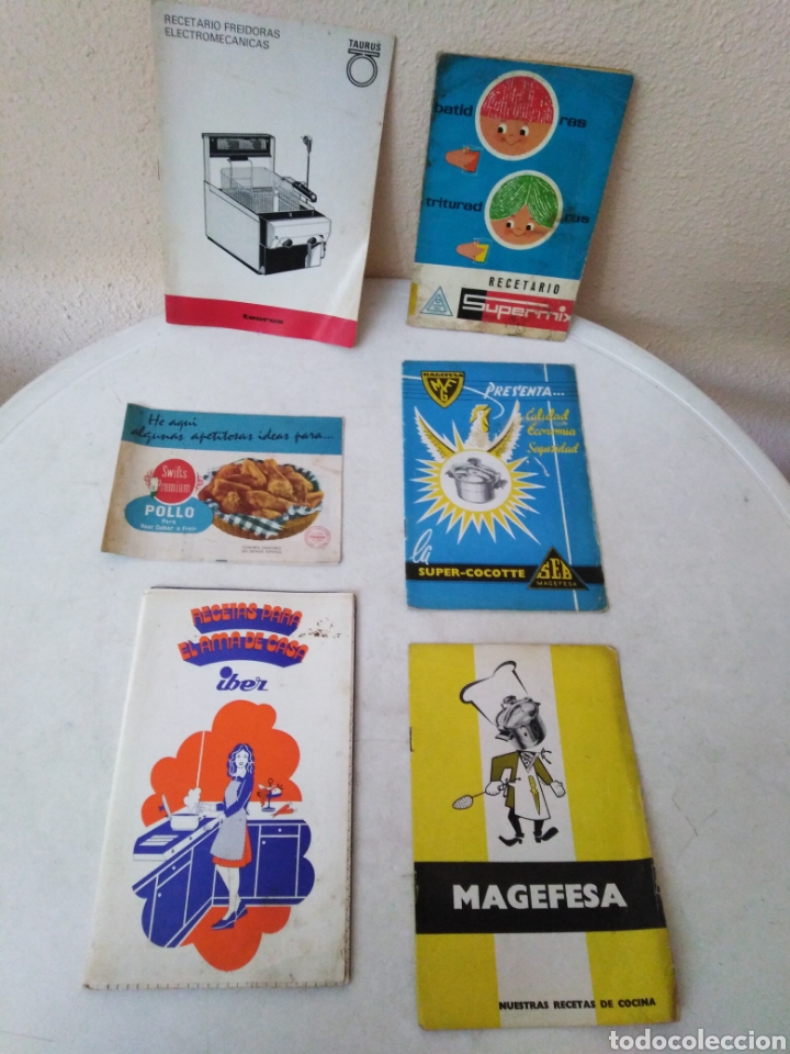 Libros de segunda mano: Lote de 6 recetario y manual antiguo ( IBER, MAGEFESA,TAURUS, S&Uacute;PERMIX )