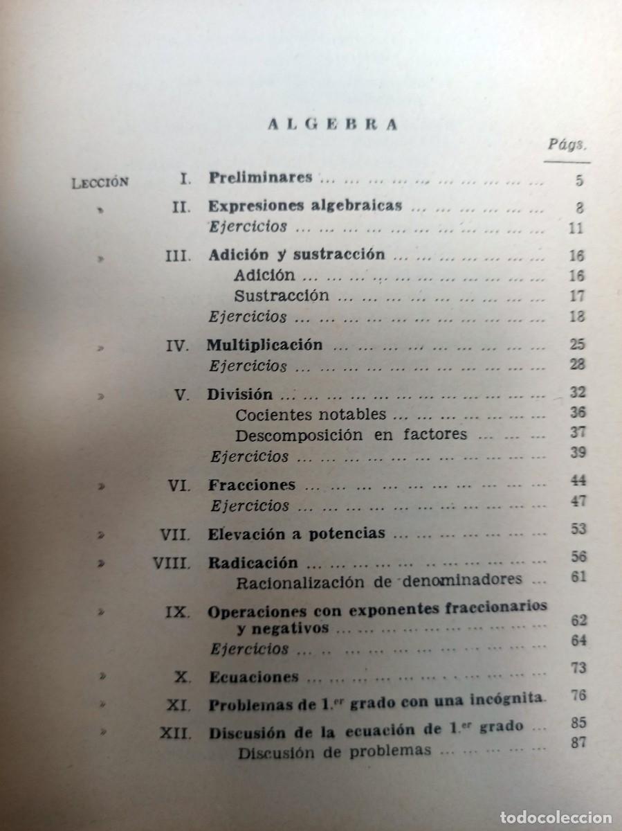 Libros de segunda mano: ALGEBRA Y TRIGONOMETRIA - EDITORIAL BRU&Ntilde;O - - Foto 2