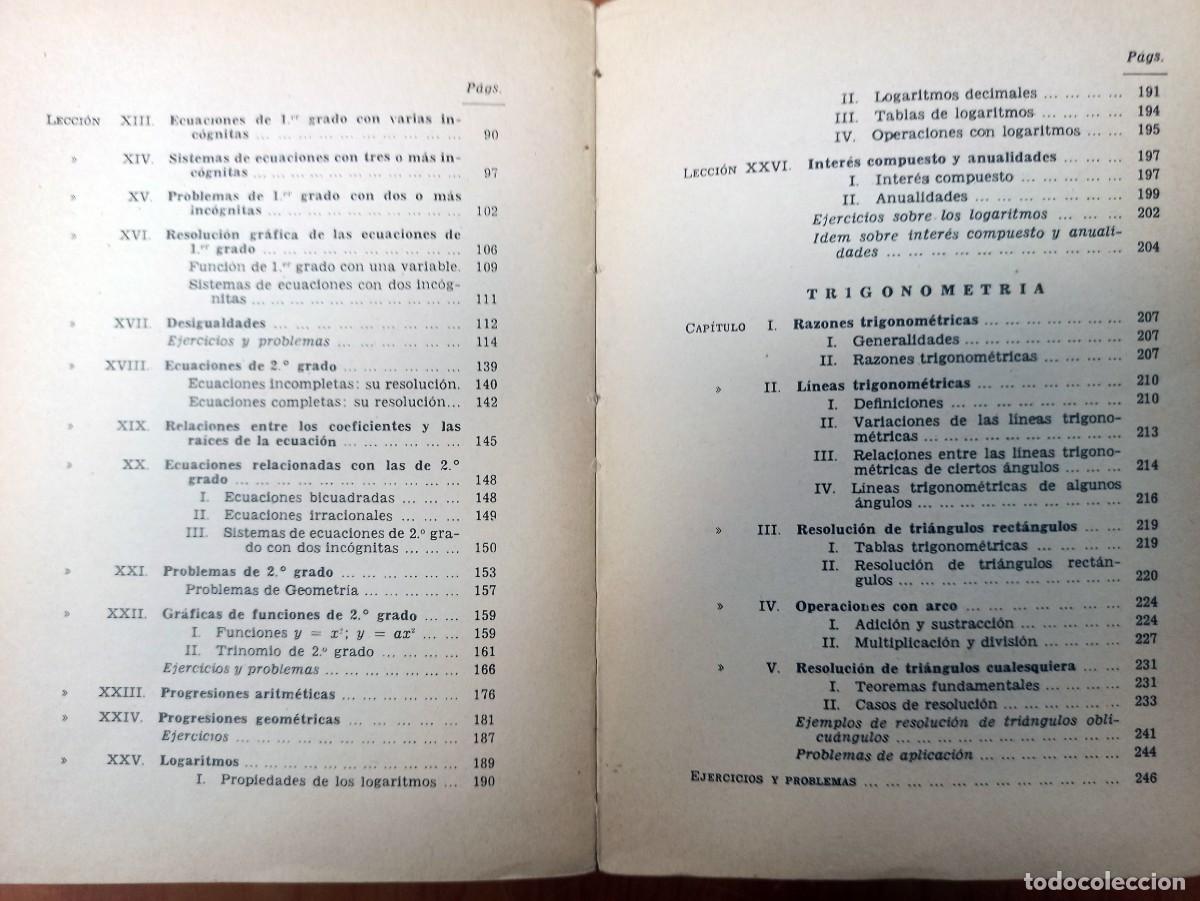 Libros de segunda mano: ALGEBRA Y TRIGONOMETRIA - EDITORIAL BRU&Ntilde;O - - Foto 3