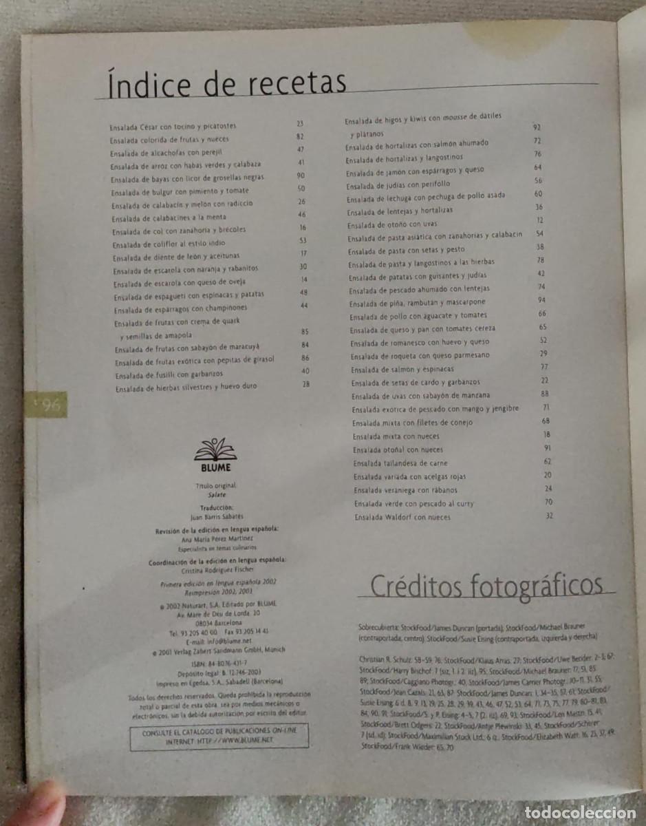 Libros de segunda mano: ENSALADAS. - Foto 3