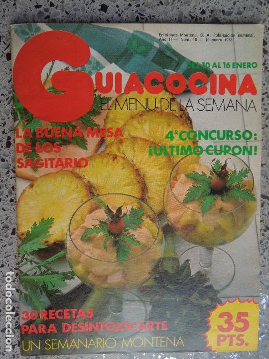 Libros de segunda mano: GU&Iacute;ACOCINA EL MEN&Uacute; DE LA SEMANA - REVISTA - N&ordm; 18 - EDICIONES MONTENA ENERO 1983.