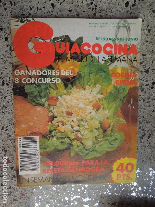Libros de segunda mano: GU&Iacute;ACOCINA EL MEN&Uacute; DE LA SEMANA - REVISTA - N&ordm; 41 - EDICIONES MONTENA JUNIO 1983.