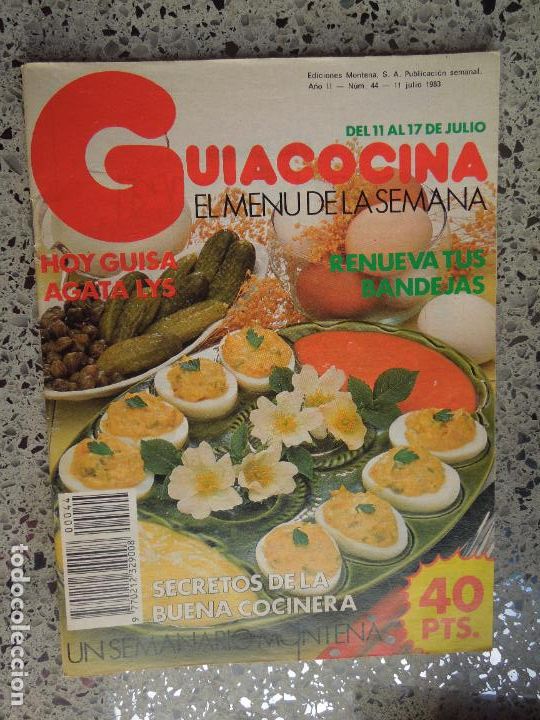 Libros de segunda mano: GU&Iacute;ACOCINA EL MEN&Uacute; DE LA SEMANA - REVISTA - N&ordm; 44 - EDICIONES MONTENA JULIO 1983.