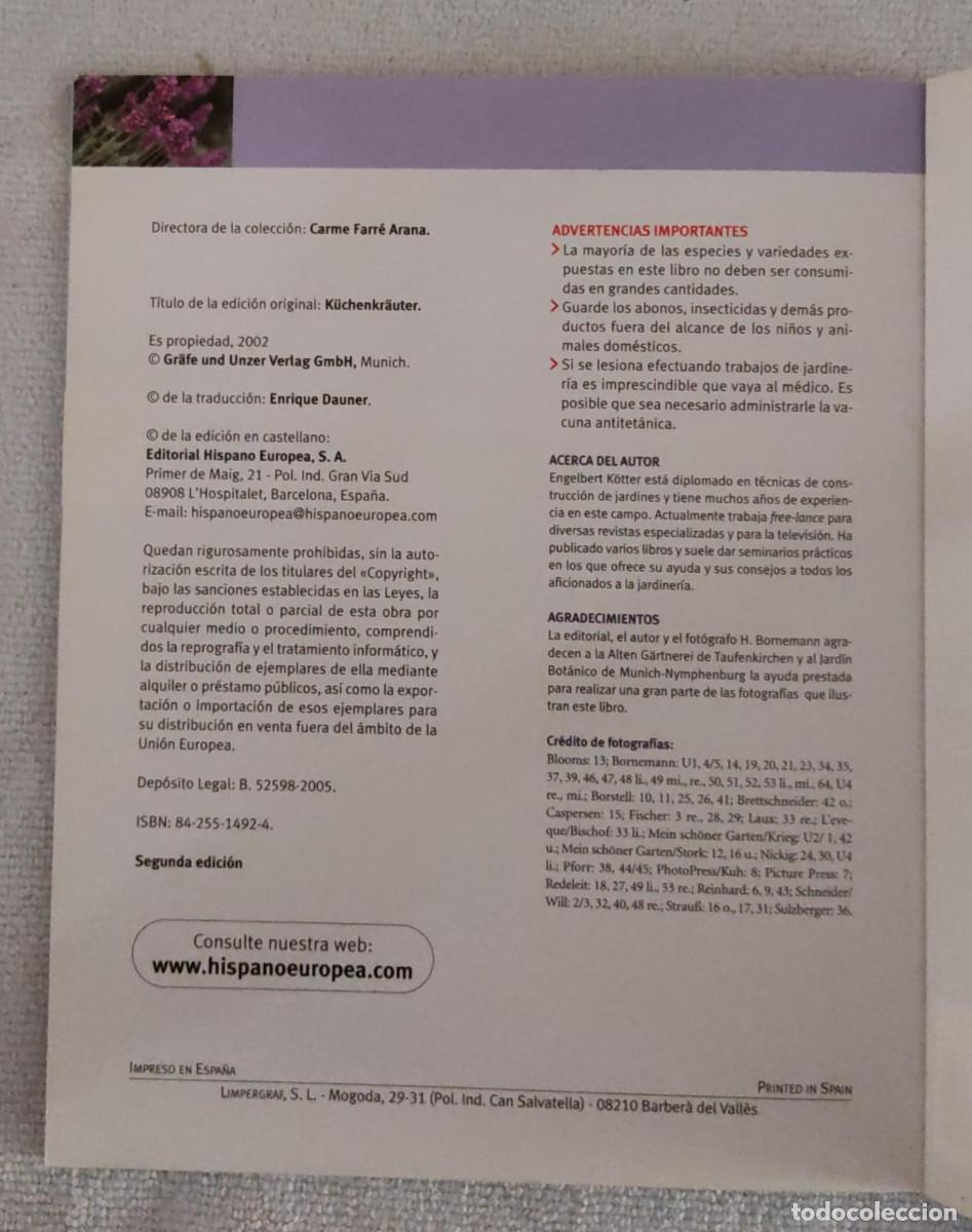Libros de segunda mano: HIERBAS PARA COCINAR. - Foto 4