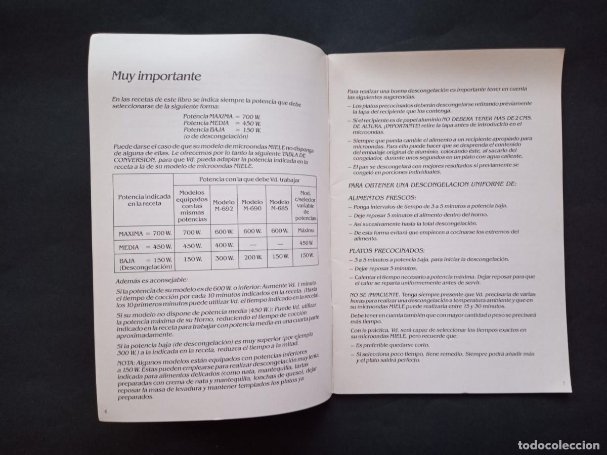 Libros de segunda mano: RECETARIO MICROONDAS M&Iacute;ELE. - Foto 5