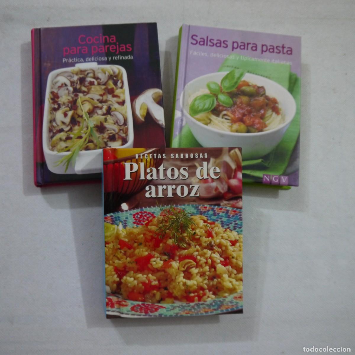 Libros de segunda mano: LOTE DE 3 LIBROS DE COCINA: PLATOS DE ARROZ, SALSAS PARA PASTA Y COCINA PARA PAREJAS
