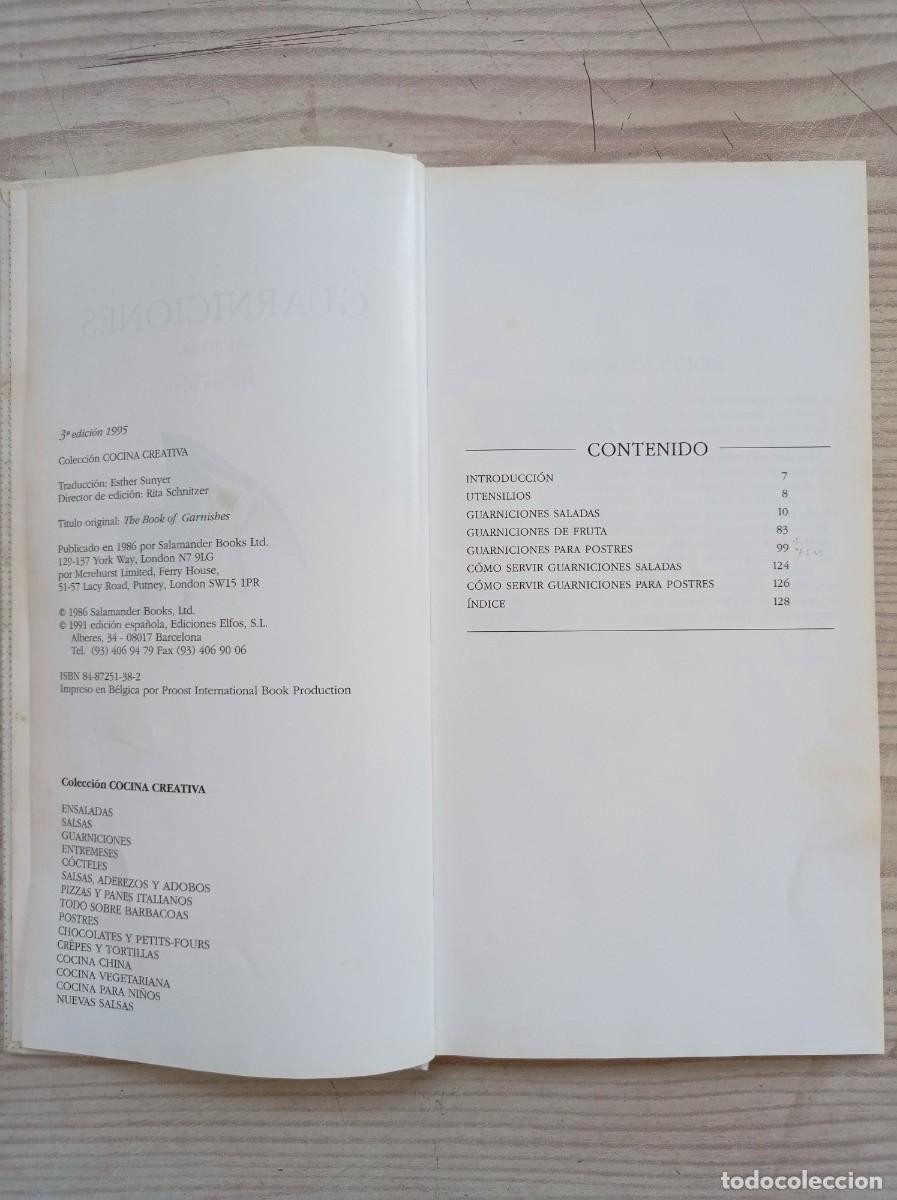 Libros de segunda mano: Cocina Creativa - Guarniciones - 1995 - Ediciones Elfos - Foto 2
