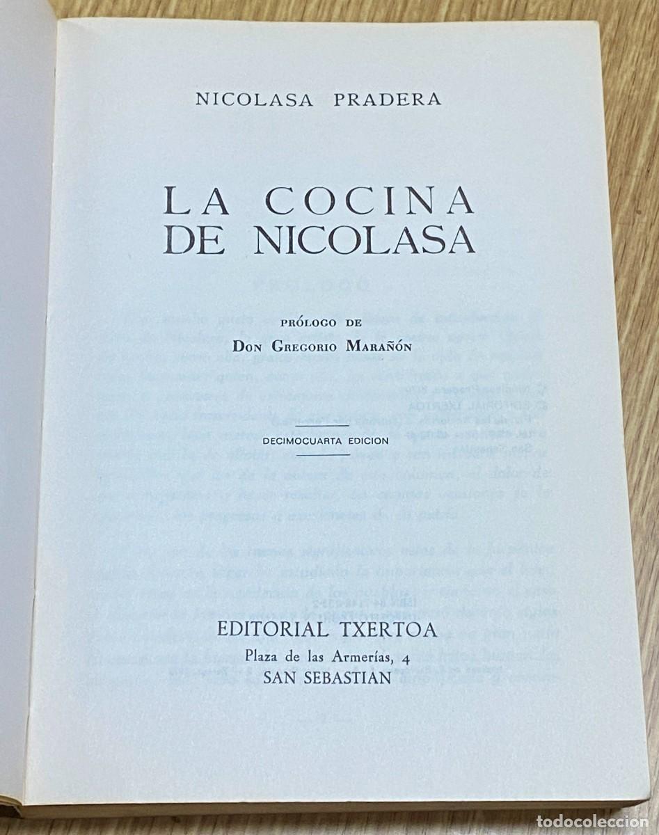 Libros de segunda mano: LA COCINA DE NICOLASA DE NICOLASA PRADERA - Foto 2