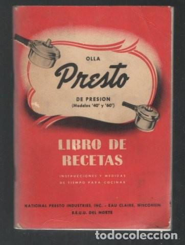 Second hand books: OLLA PRESTO de presi&oacute;n (Modelos '40' y '60'). Libro de recetas.