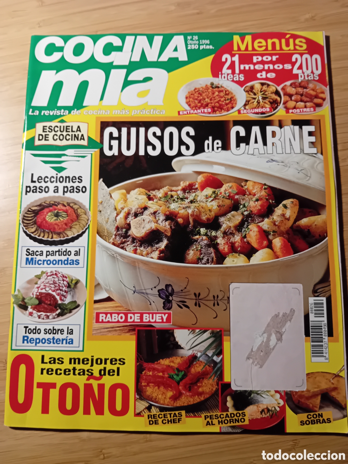 Libros de segunda mano: Revista Cocina m&iacute;a n&ordm;26 a&ntilde;o 1996. Guisos de carne. Las mejores recetas del oto&ntilde;o
