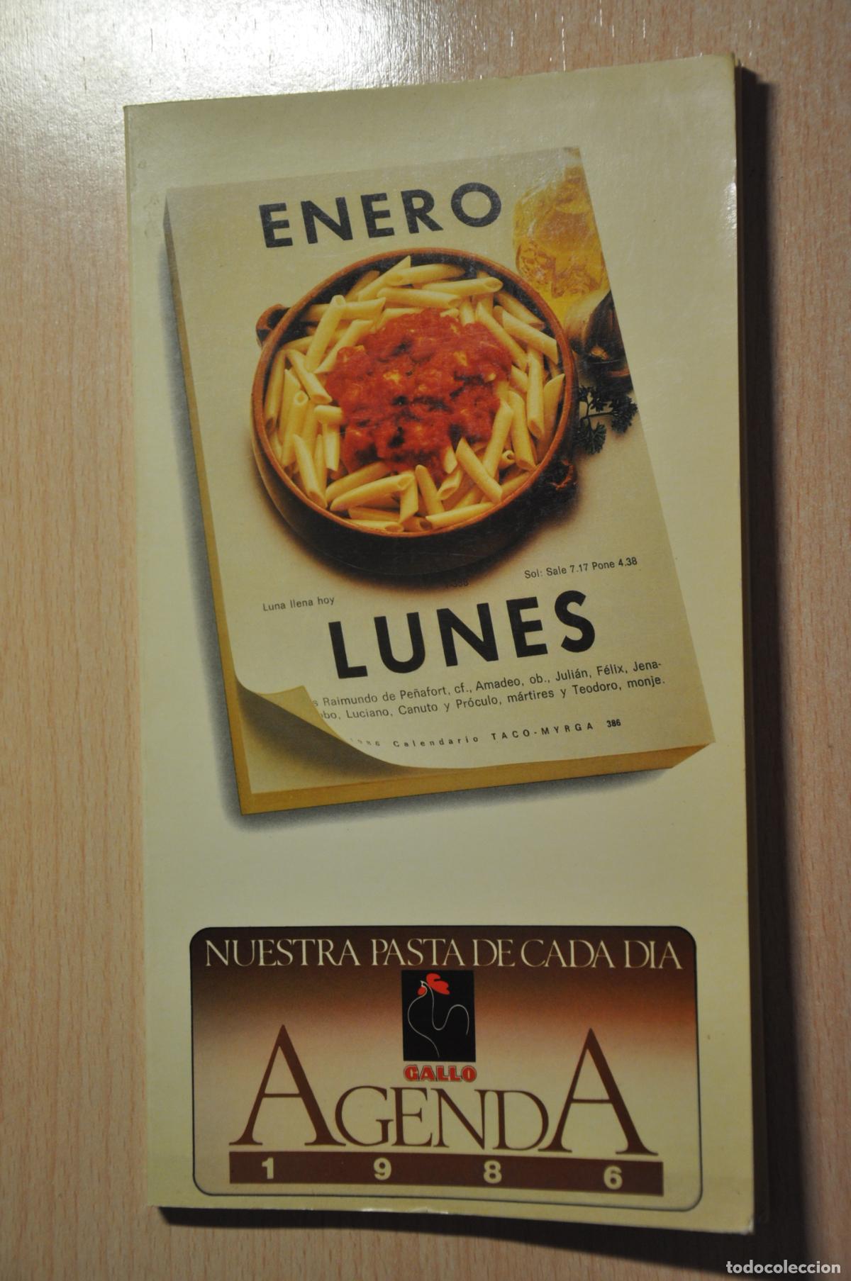 Libros de segunda mano: agenda 1986 pastas gallo