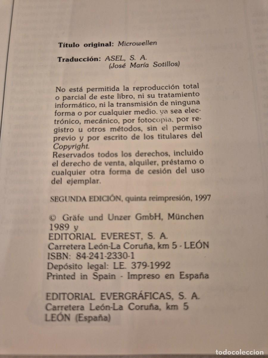 Libros de segunda mano: COCINAR CON MICROONDAS. 200 RECETAS BASICAS. - Foto 7